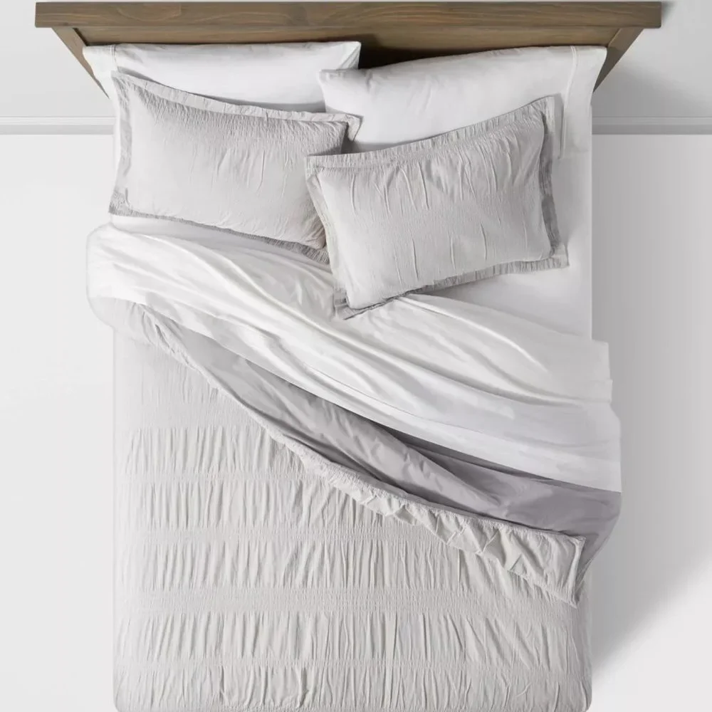 NWT King Comforter Set Cotton Blend Machine Washable Gray OEKO-TEX certified